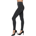 Women's Black Two-Tone Geometric Leggings